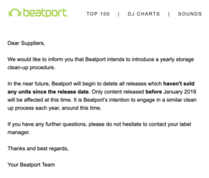 Comunicado de Beatport 